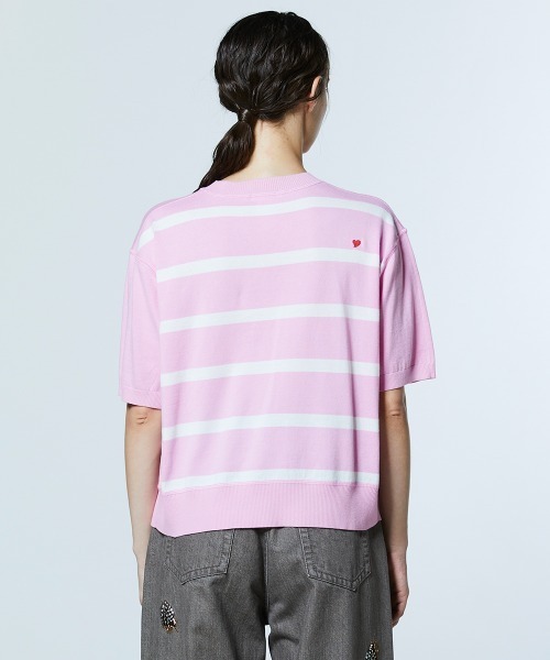 DOUBLE STANDARD CLOTHING（ダブルスタンダードクロージング）の「ドッキングボーダーニット（ニット/セーター・レディース・ブラウン/ピンク・FREE）」の5枚目の写真