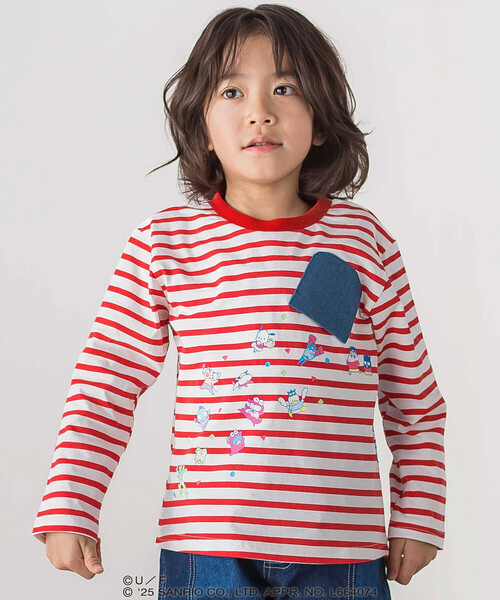 SLAP SLIP（スラップスリップ）の「【原作クレヨンしんちゃん×はぴだんぶい×SLAPSLIP】デニムポケット付きバックプリントTシャツ(80~120cm)（Tシャツ/カットソー・キッズ・レッド系その他/イエロー系その他・90cm/80ｃｍ/110cm/100cm/120cm）」の5枚目の写真