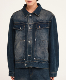 DWSE（ディーダブリューエスイー）の「ウォッシュドデニムトラッカージャケット(ブルー)（デニムジャケット）」