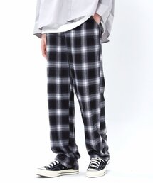 PEPPERSEASONING（ペッパーシーズニング）の「ユニセックスタータンチェックワイドパンツ black（スウェットパンツ）」