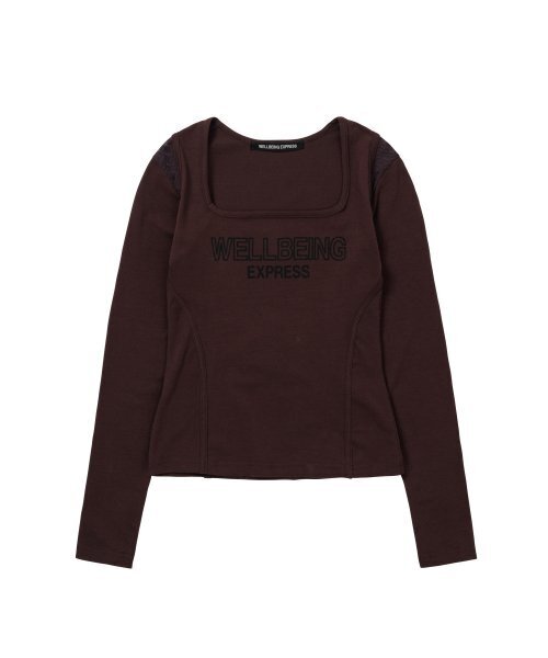 WELLBEING EXPRESS(ウェルビーイングエクスプレス)の「Mesh Point Top Brown(Tシャツ/カットソー・レディース・その他・ONE SIZE)」の1枚目の写真