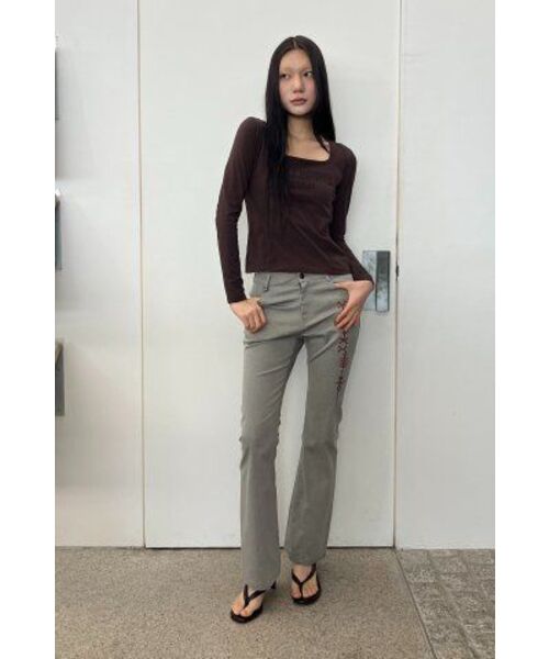 WELLBEING EXPRESS(ウェルビーイングエクスプレス)の「Mesh Point Top Brown(Tシャツ/カットソー・レディース・その他・ONE SIZE)」の4枚目の写真