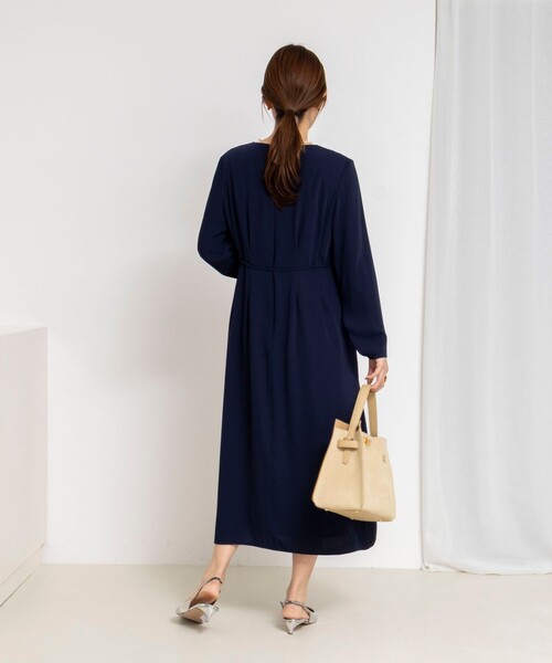 NOLLEY’S（ノーリーズ）の「ウォッシャブルウエストタックワンピース（ワンピース・レディース・ネイビー/ブラック・36/38）」の4枚目の写真