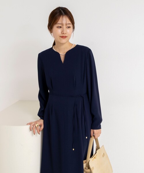NOLLEY’S（ノーリーズ）の「ウォッシャブルウエストタックワンピース（ワンピース・レディース・ネイビー/ブラック・36/38）」の6枚目の写真