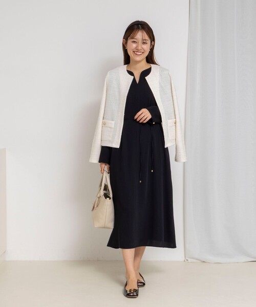 NOLLEY’S（ノーリーズ）の「ウォッシャブルウエストタックワンピース（ワンピース・レディース・ネイビー/ブラック・36/38）」の8枚目の写真