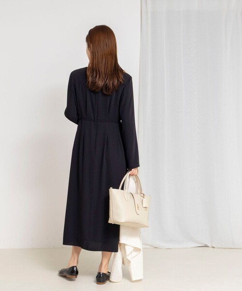 NOLLEY’S（ノーリーズ）の「ウォッシャブルウエストタックワンピース（ワンピース・レディース・ネイビー/ブラック・36/38）」の10枚目の写真