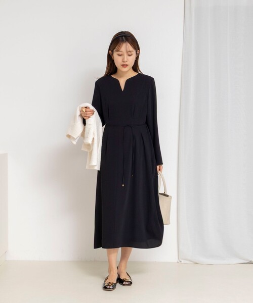 NOLLEY’S（ノーリーズ）の「ウォッシャブルウエストタックワンピース（ワンピース・レディース・ネイビー/ブラック・36/38）」の13枚目の写真