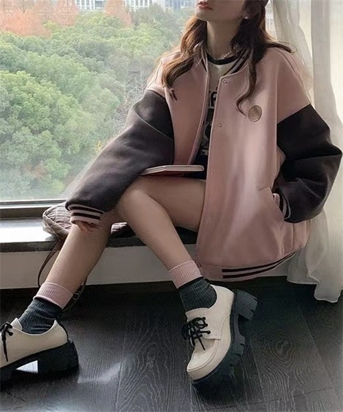 FREE STYLISTS(フリー スタイリスト)の「ビッグシルエット スタジャン(スタジャン・レディース・ピンク・M/L/2XL/XL)」の14枚目の写真