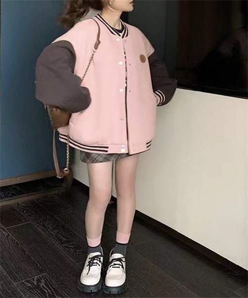 FREE STYLISTS(フリー スタイリスト)の「ビッグシルエット スタジャン(スタジャン・レディース・ピンク・M/L/2XL/XL)」の11枚目の写真