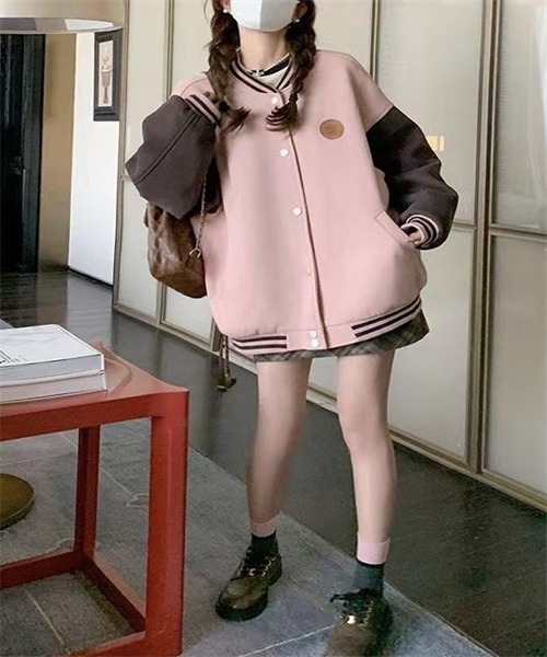 FREE STYLISTS(フリー スタイリスト)の「ビッグシルエット スタジャン(スタジャン・レディース・ピンク・M/L/2XL/XL)」の8枚目の写真
