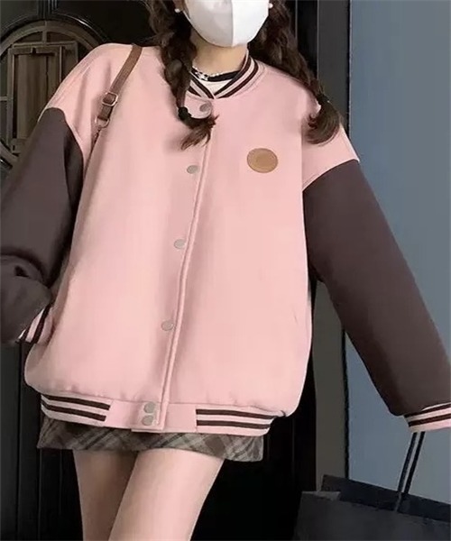FREE STYLISTS(フリー スタイリスト)の「ビッグシルエット スタジャン(スタジャン・レディース・ピンク・M/L/2XL/XL)」の4枚目の写真