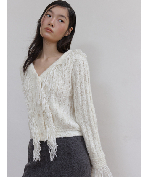 ASURA(アスラ)の「HAILEY TASSEL CADIGAN (IVORY)(カーディガン/ボレロ・レディース・その他・ONE SIZE)」の6枚目の写真
