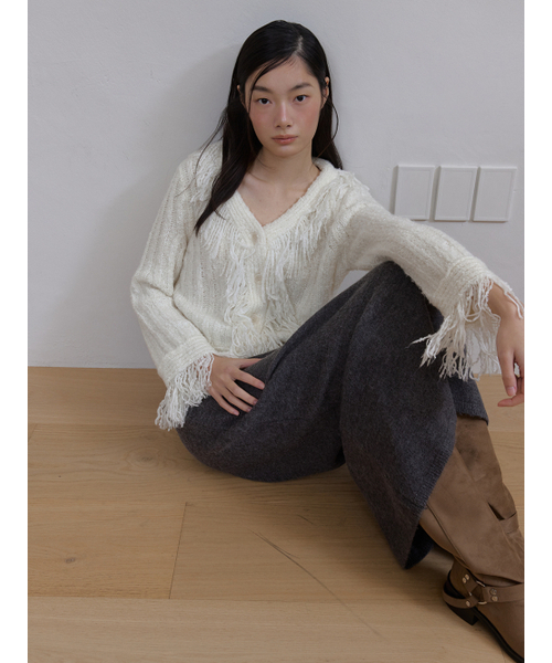 ASURA(アスラ)の「HAILEY TASSEL CADIGAN (IVORY)(カーディガン/ボレロ・レディース・その他・ONE SIZE)」の7枚目の写真