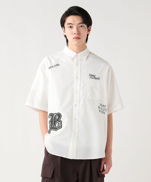 BEAMS HEART(ビームスハート)の「【6/18値下げ】レタード ワッペン オックスフォード シャツ(ユニセックス)(シャツ/ブラウス・メンズ・ネイビー/ホワイト/ブラック・LARGE/MEDIUM/SMALL)」の10枚目の写真