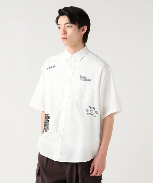 BEAMS HEART(ビームスハート)の「【6/18値下げ】レタード ワッペン オックスフォード シャツ(ユニセックス)(シャツ/ブラウス・メンズ・ネイビー/ホワイト/ブラック・LARGE/MEDIUM/SMALL)」の11枚目の写真