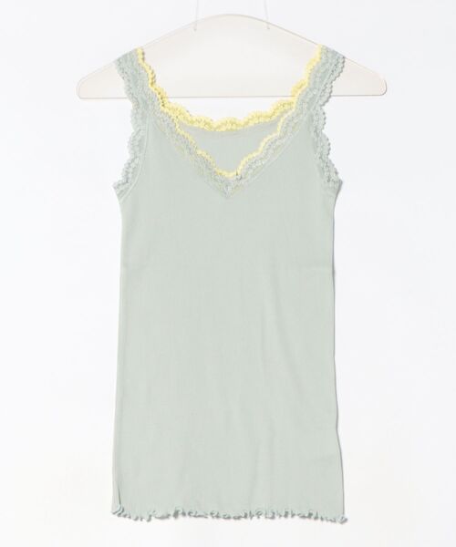 Q（キュー）の「バイカラーテレコタンク（タンクトップ・レディース・ライトグレー/ライトグリーン/ベビーピンク・MEDIUM）」の3枚目の写真