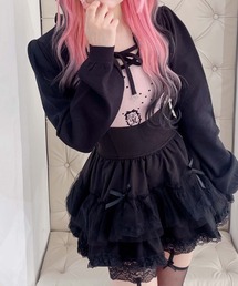レイヤード風モノグラムニット