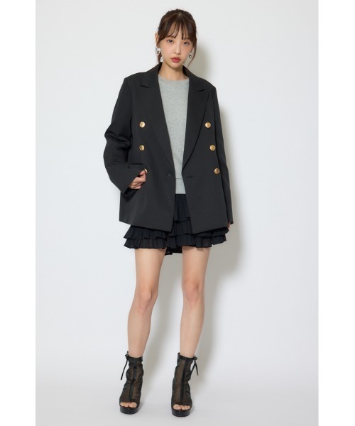 rienda（リエンダ）の「ピークドラペルダブルテーラードジャケット 春服（テーラードジャケット・レディース・グレー/ブラック/ブラウン・FREE）」の8枚目の写真