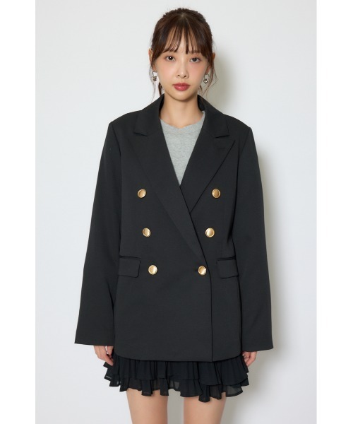 rienda（リエンダ）の「ピークドラペルダブルテーラードジャケット 春服（テーラードジャケット・レディース・グレー/ブラック/ブラウン・FREE）」の10枚目の写真