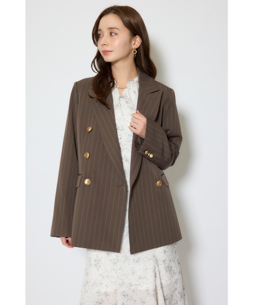 rienda（リエンダ）の「ピークドラペルダブルテーラードジャケット 春服（テーラードジャケット・レディース・グレー/ブラック/ブラウン・FREE）」の11枚目の写真