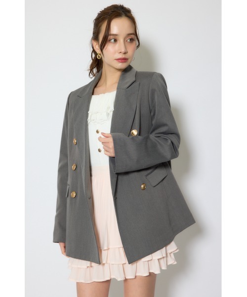 rienda（リエンダ）の「ピークドラペルダブルテーラードジャケット 春服（テーラードジャケット・レディース・グレー/ブラック/ブラウン・FREE）」の17枚目の写真
