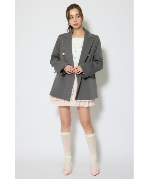 rienda（リエンダ）の「ピークドラペルダブルテーラードジャケット 春服（テーラードジャケット・レディース・グレー/ブラック/ブラウン・FREE）」の19枚目の写真