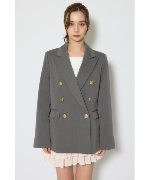 rienda（リエンダ）の「ピークドラペルダブルテーラードジャケット 春服（テーラードジャケット・レディース・グレー/ブラック/ブラウン・FREE）」の22枚目の写真