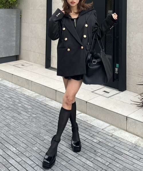 ピークドラペルダブルテーラードジャケット 春服（テーラード