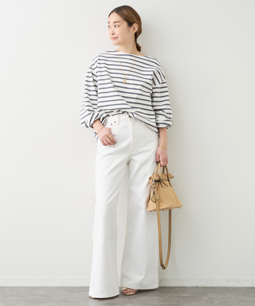 Deuxieme Classe(ドゥーズィエムクラス)の「HAZYBORDER プルオーバー(Tシャツ/カットソー・レディース・ライトグレー/ブルー・FREE)」の3枚目の写真