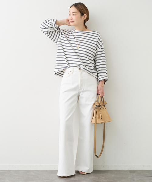 Deuxieme Classe(ドゥーズィエムクラス)の「HAZYBORDER プルオーバー(Tシャツ/カットソー・レディース・ライトグレー/ブルー・FREE)」の10枚目の写真