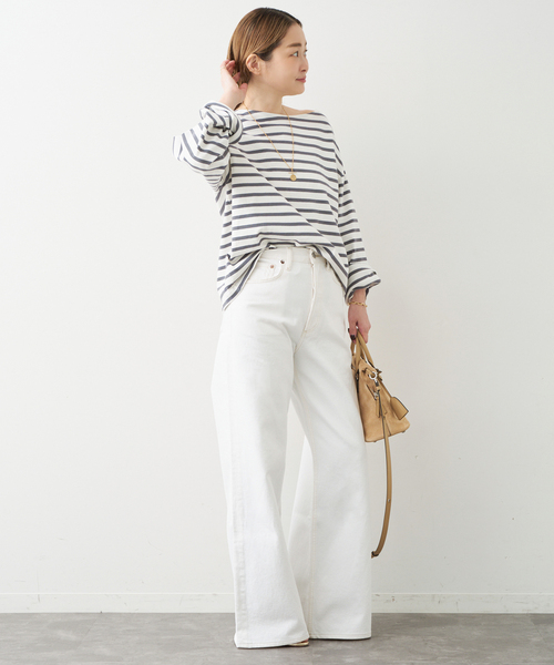 Deuxieme Classe(ドゥーズィエムクラス)の「HAZYBORDER プルオーバー(Tシャツ/カットソー・レディース・ライトグレー/ブルー・FREE)」の11枚目の写真