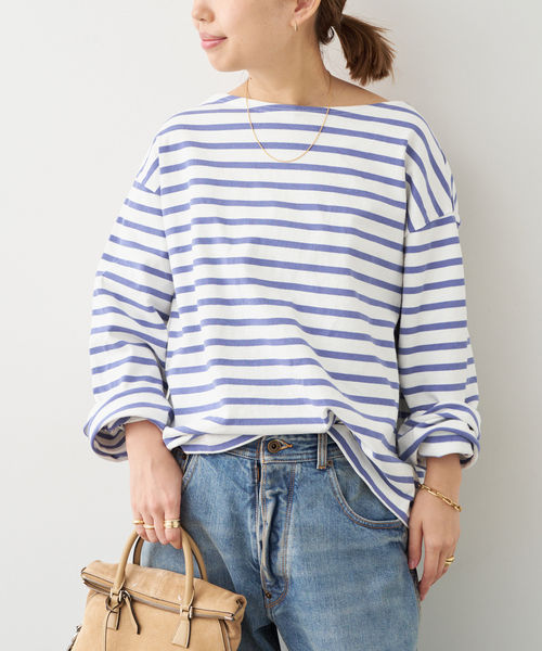 Deuxieme Classe(ドゥーズィエムクラス)の「HAZYBORDER プルオーバー(Tシャツ/カットソー・レディース・ライトグレー/ブルー・FREE)」の13枚目の写真