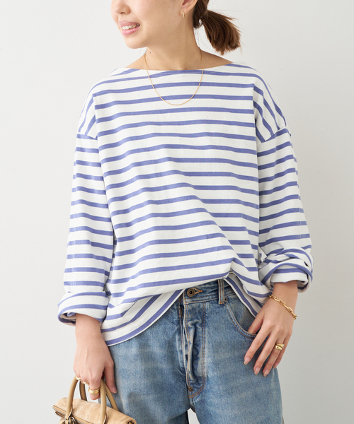 Deuxieme Classe(ドゥーズィエムクラス)の「HAZYBORDER プルオーバー(Tシャツ/カットソー・レディース・ライトグレー/ブルー・FREE)」の14枚目の写真