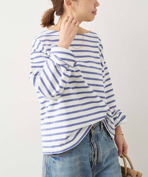 Deuxieme Classe(ドゥーズィエムクラス)の「HAZYBORDER プルオーバー(Tシャツ/カットソー・レディース・ライトグレー/ブルー・FREE)」の15枚目の写真