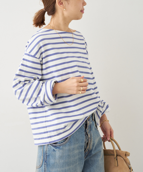 Deuxieme Classe(ドゥーズィエムクラス)の「HAZYBORDER プルオーバー(Tシャツ/カットソー・レディース・ライトグレー/ブルー・FREE)」の16枚目の写真