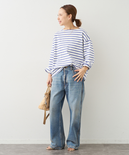 Deuxieme Classe(ドゥーズィエムクラス)の「HAZYBORDER プルオーバー(Tシャツ/カットソー・レディース・ライトグレー/ブルー・FREE)」の18枚目の写真