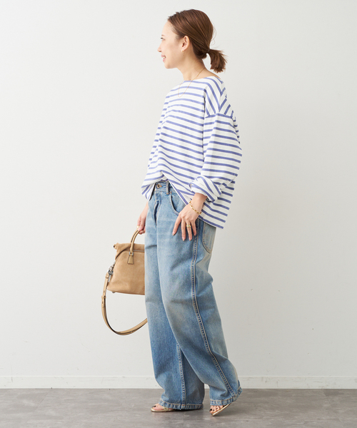 Deuxieme Classe(ドゥーズィエムクラス)の「HAZYBORDER プルオーバー(Tシャツ/カットソー・レディース・ライトグレー/ブルー・FREE)」の19枚目の写真