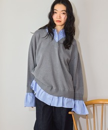 mysty woman | シャツドッキングハイゲージニット　656084(ニット/セーター)