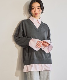 mysty woman | シャツドッキングハイゲージニット　656084(ニット/セーター)