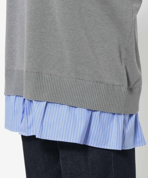 mysty woman（ミスティウーマン）の「シャツドッキングハイゲージニット　656084（ニット/セーター・レディース・ネイビー/グレー/チャコールグレー・FREE）」の16枚目の写真