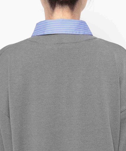 mysty woman（ミスティウーマン）の「シャツドッキングハイゲージニット　656084（ニット/セーター・レディース・ネイビー/グレー/チャコールグレー・FREE）」の17枚目の写真