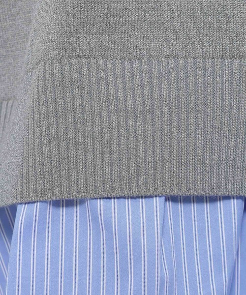 mysty woman（ミスティウーマン）の「シャツドッキングハイゲージニット　656084（ニット/セーター・レディース・ネイビー/グレー/チャコールグレー・FREE）」の18枚目の写真