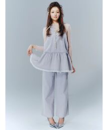 ウエストフリンジデニムパンツ