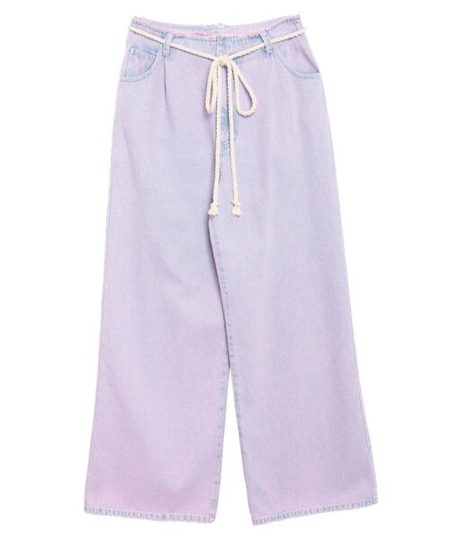 CALNAMUR(カルナムール)の「ウエストフリンジデニムパンツ(デニムパンツ・レディース・ブルー/ピンク・SMALL/MEDIUM)」の5枚目の写真