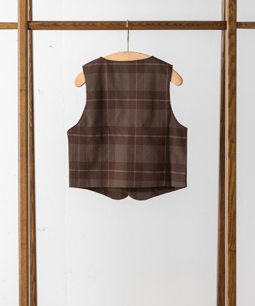 riziere（リジェール）の「チェックフォーマルベスト（スーツベスト・キッズ・ブラウン・160/150/140/130/120/110/100/90）」の8枚目の写真