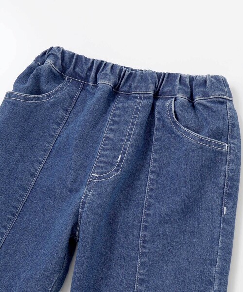 SLAP SLIP(スラップスリップ)の「裾レースチャーム刺しゅう9分丈デニム(90~130cm)(デニムパンツ・キッズ・ネイビー/ブルー・90cm/100cm/130cm/110cm/120cm)」の7枚目の写真