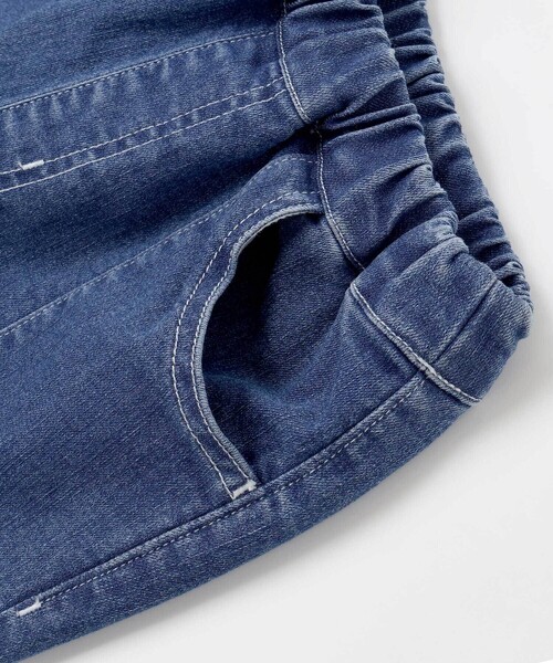 SLAP SLIP(スラップスリップ)の「裾レースチャーム刺しゅう9分丈デニム(90~130cm)(デニムパンツ・キッズ・ネイビー/ブルー・90cm/100cm/130cm/110cm/120cm)」の8枚目の写真