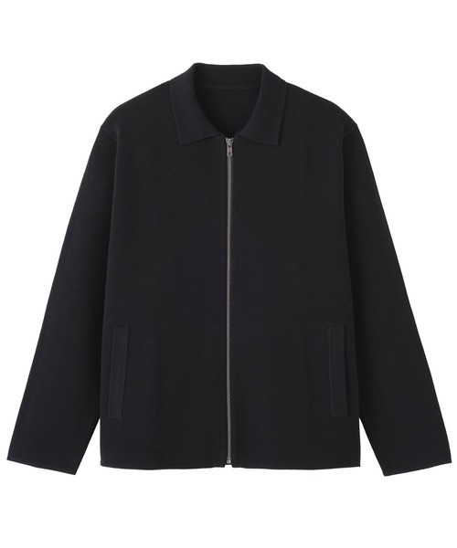 MUJI Labo（ムジラボ）の「〔MUJI Labo〕紳士　コットンミラノリブ襟付きジップカーディガン（カーディガン/ボレロ・メンズ・ライトベージュ/ブラック・L/M/XL）」の4枚目の写真