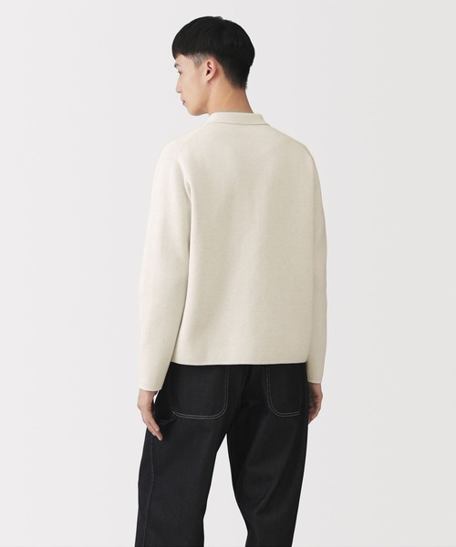 MUJI Labo（ムジラボ）の「〔MUJI Labo〕紳士　コットンミラノリブ襟付きジップカーディガン（カーディガン/ボレロ・メンズ・ライトベージュ/ブラック・L/M/XL）」の8枚目の写真