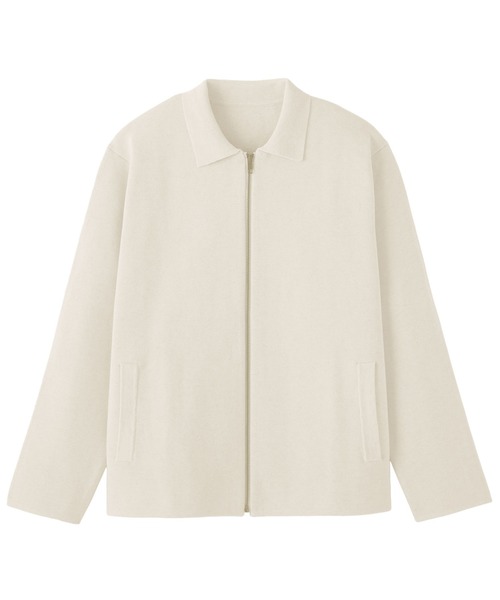 MUJI Labo（ムジラボ）の「〔MUJI Labo〕紳士　コットンミラノリブ襟付きジップカーディガン（カーディガン/ボレロ・メンズ・ライトベージュ/ブラック・L/M/XL）」の11枚目の写真